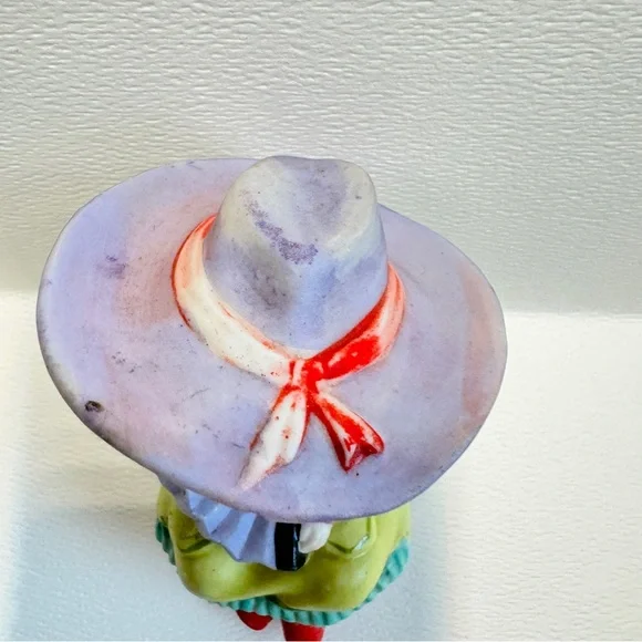 Vntg Singing Cowgirl Playing Accordion Hat Kitchy Shelf Sitter Figurine Japan - Picture 3 of 8